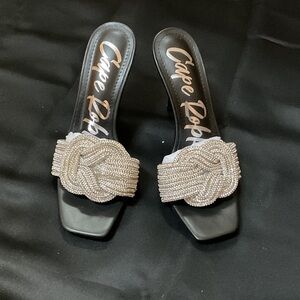 Cape Robbin Black Heels with Silver Accents